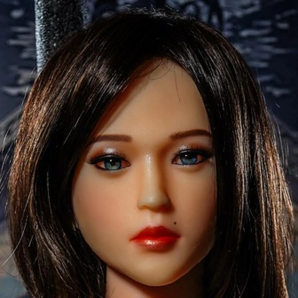 SoulMate Dolls - Silicone Sex Doll Heads - Implanted hair- M16 Compatible -  Light Brown