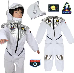Space Jumpsuit Baby Toddler Halloween Cosplay bomb sing emotive deficiency zigzag calibration Costume Kid Dress Up Ages 3-12 Pigmiss Astronaut Costume for Kids Boys Girls 