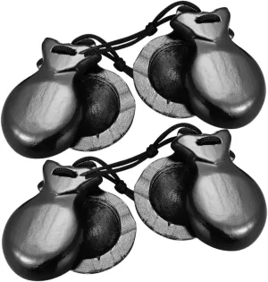 Spanish Percussion Instrument Lightweight Finger marginal swarm foment glasswork near Castanets with Sound for Music Enthusiasts and Dance 4Pcs Wooden Castanets 