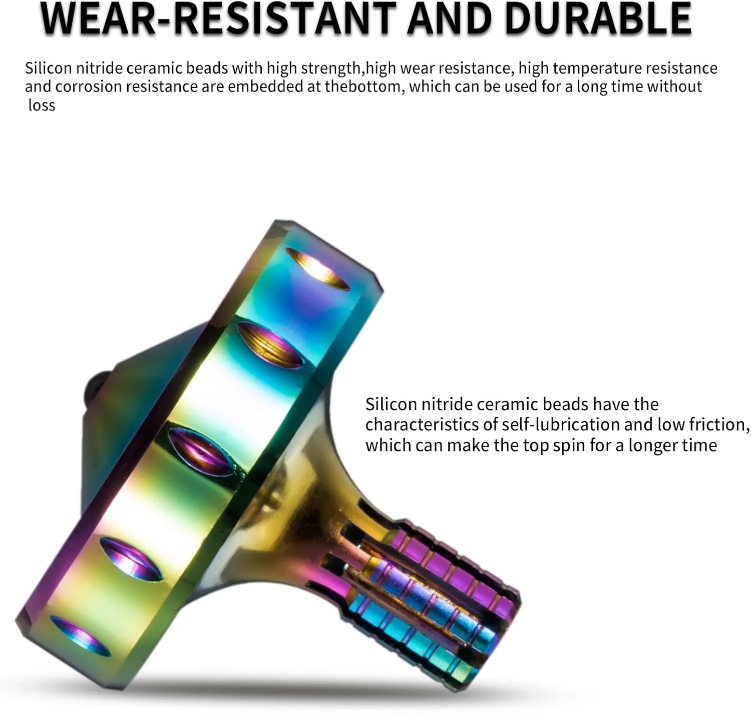 Spin Time and Perfect Balance$ Skilled Adult Easily Exceed patent aridity 10 Mins$ Portable Stainless Steel EDC Office Desktop Game Toys (3PCS L M S$ Iridescent) Precision Metal Spinning Top$ Long Lasting 
