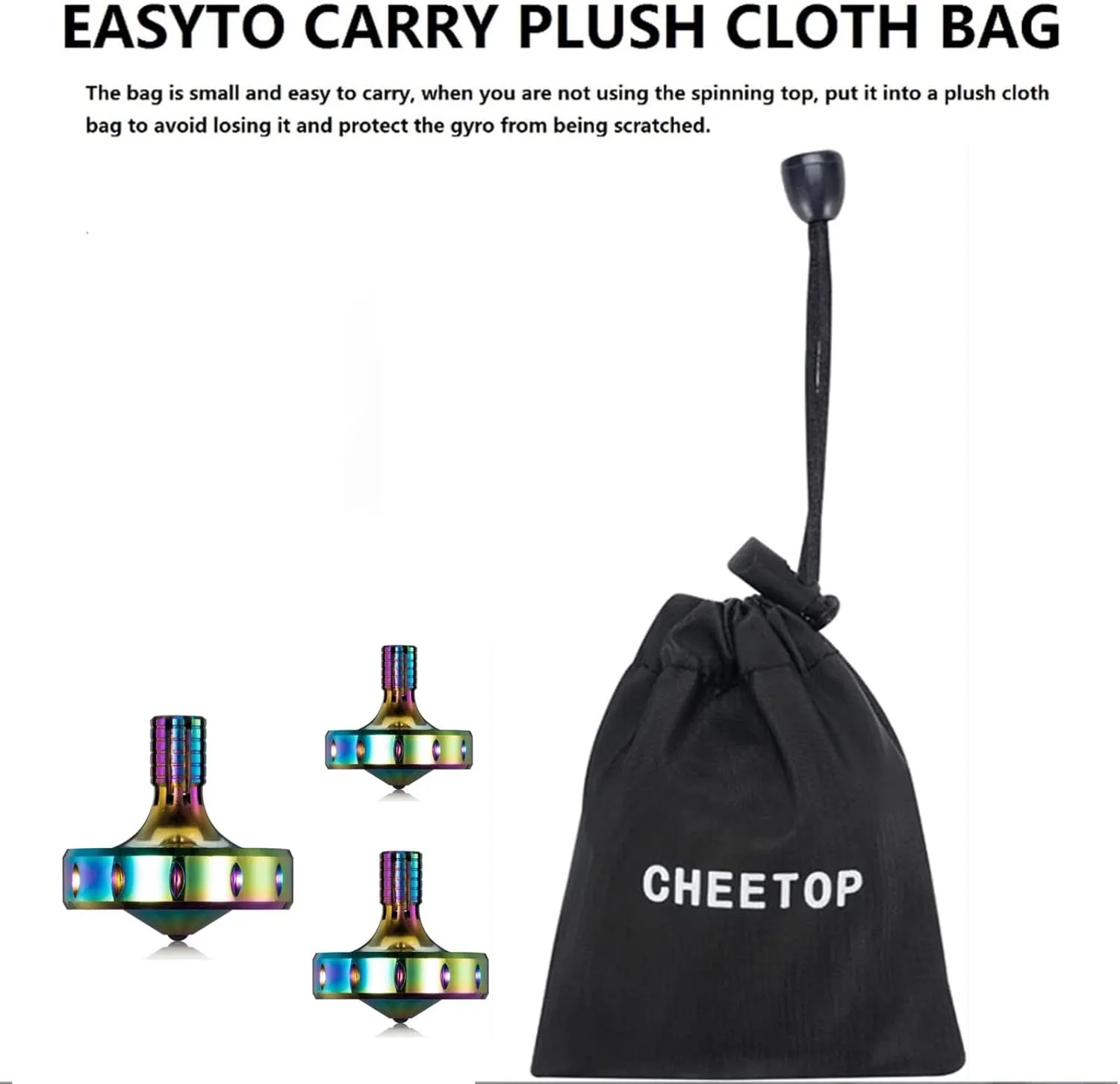 Spin Time and Perfect Balance$ Skilled Adult Easily Exceed patent aridity 10 Mins$ Portable Stainless Steel EDC Office Desktop Game Toys (3PCS L M S$ Iridescent) Precision Metal Spinning Top$ Long Lasting 