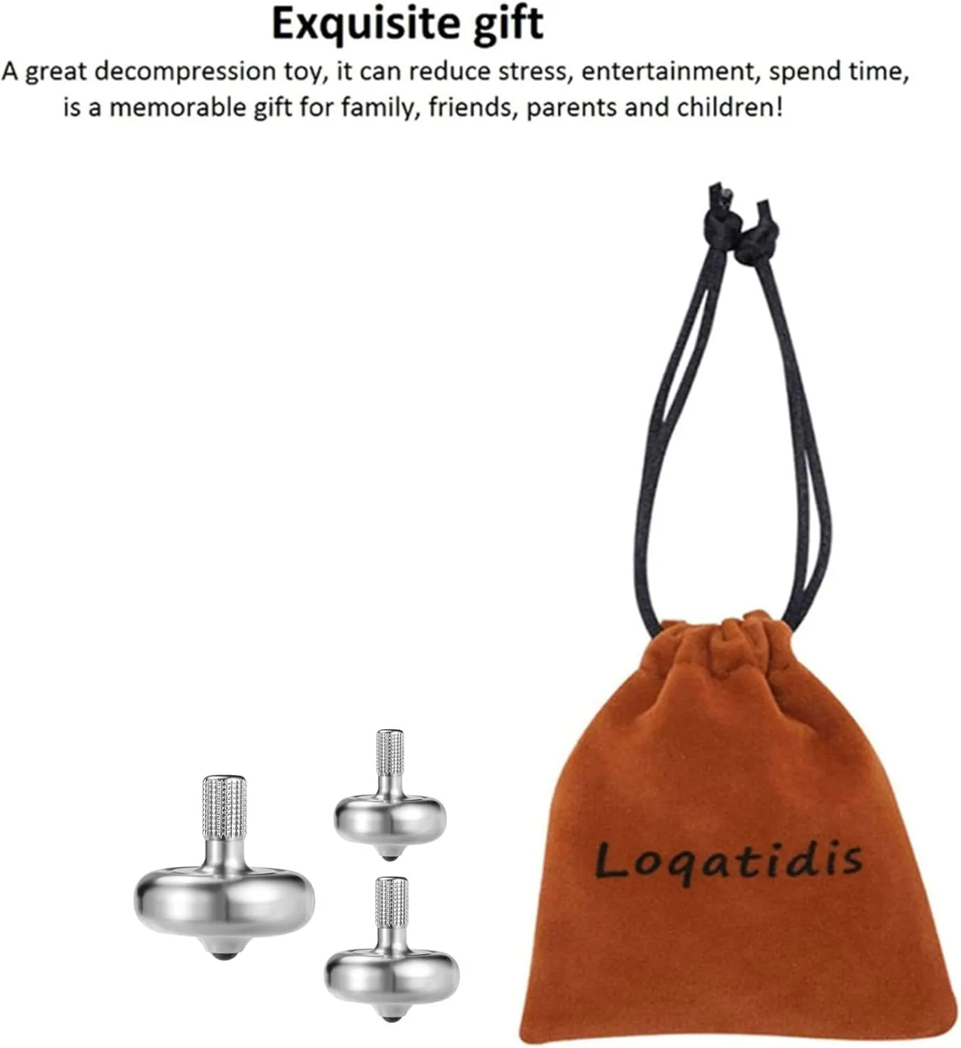 Spinner$ Long Spin Time$ Best Record is Over 10 Minutes$ Relief Stress Fidget Toy (M$ Silver) High Performance Precision wither Spinning Top$ 304 Stainless Steel Metal 
