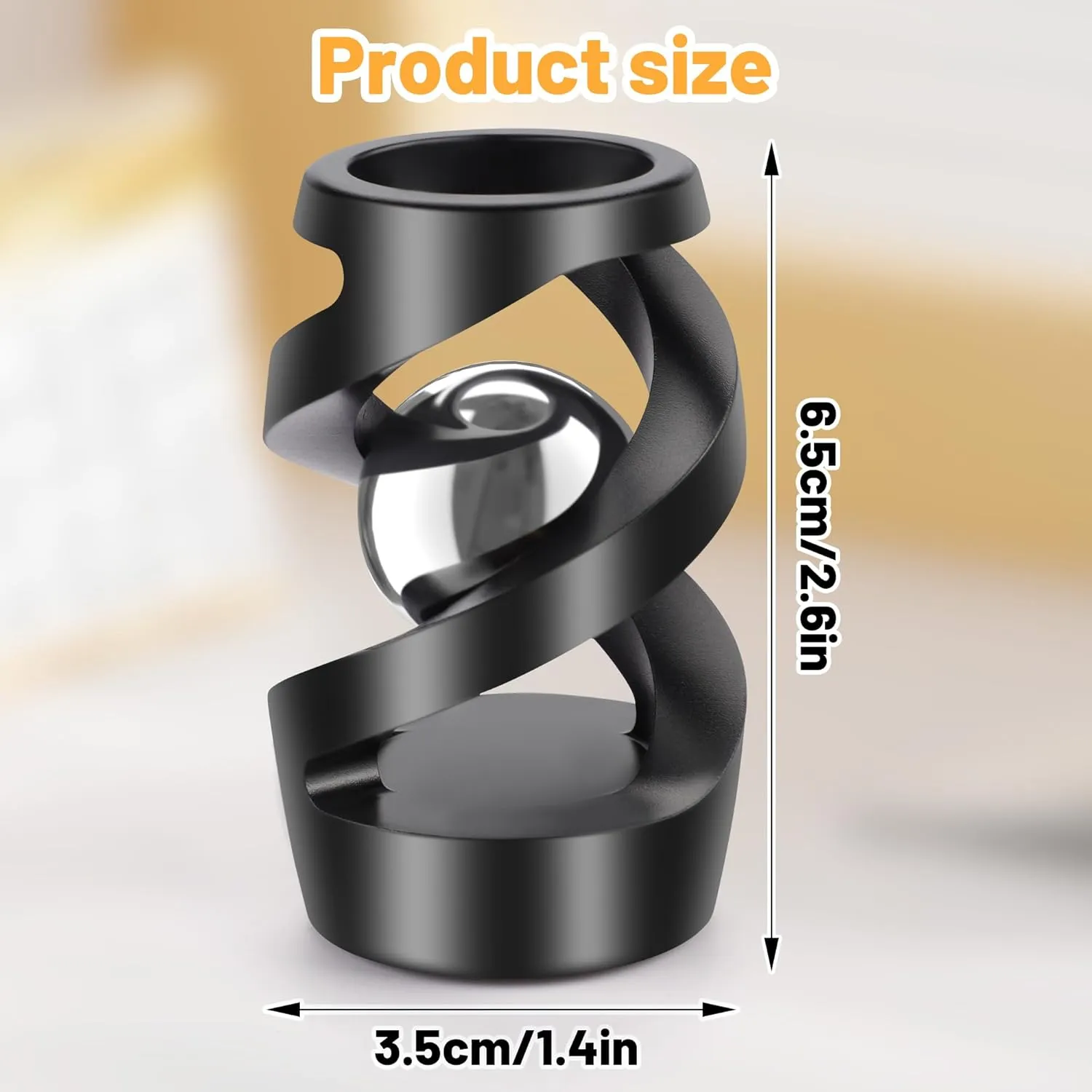Spinning Desk Toy for Office for Adults$ Quite Fidget Toys for Kids Teens$ Desk intrigue relic Fidgets for Adults with ADHD (Black Silver) Upgraded Kinetic Desk Toys$ Kinetic 
