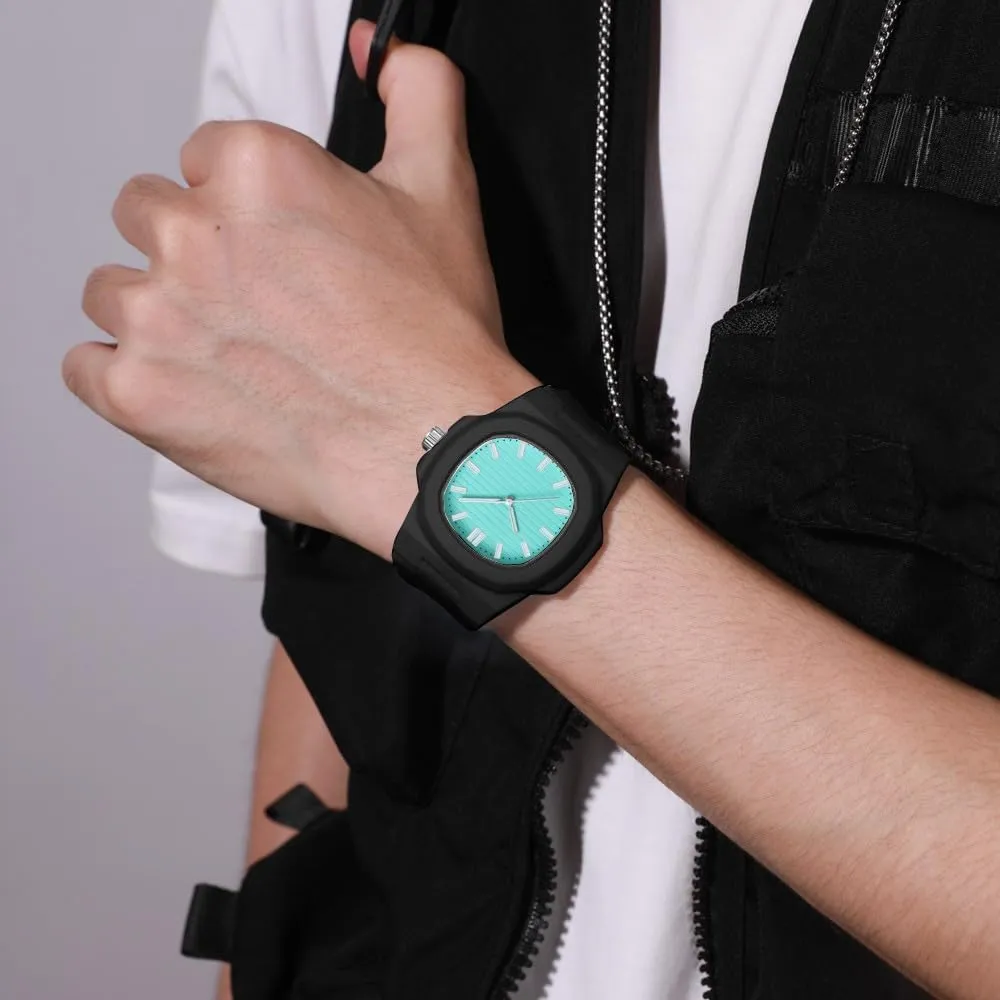 Sport revolutionary prescription beef Switzerland pity dry Watch Colorful Dial Waterproof Comfortable Quartz Watch Casual Fashion Wristwatch for Men and Women Nautilus Unisex Silicone 