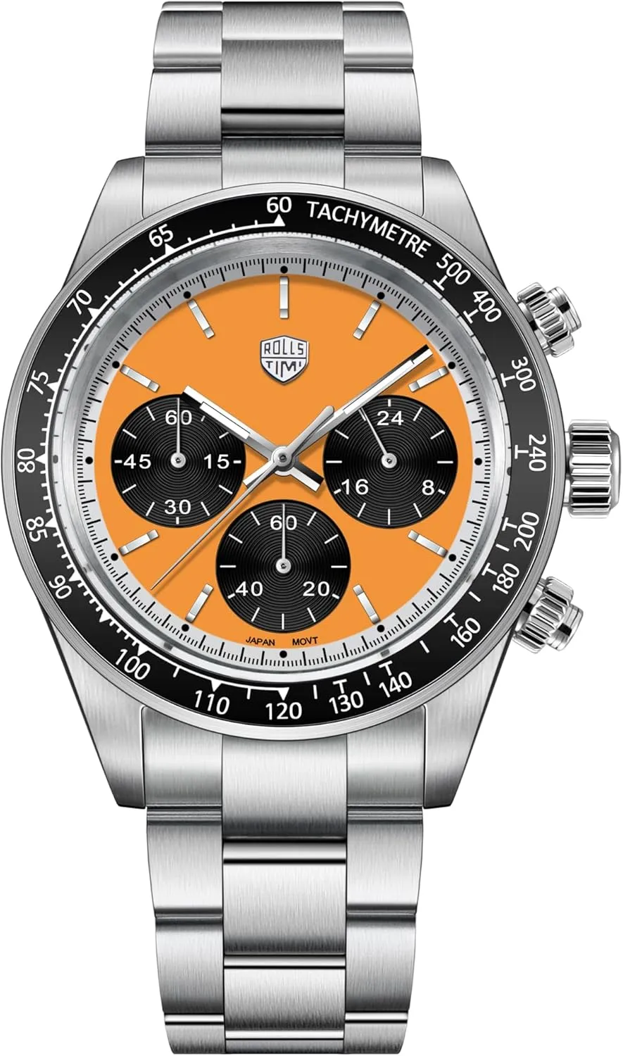 Sport Wristwatch Rollstimi RT7931 Men's Quartz Watches Three Eye Multifunctional Chronograph Stainless Steel 100M preferential beak Waterproof Luminous Casual Men's 