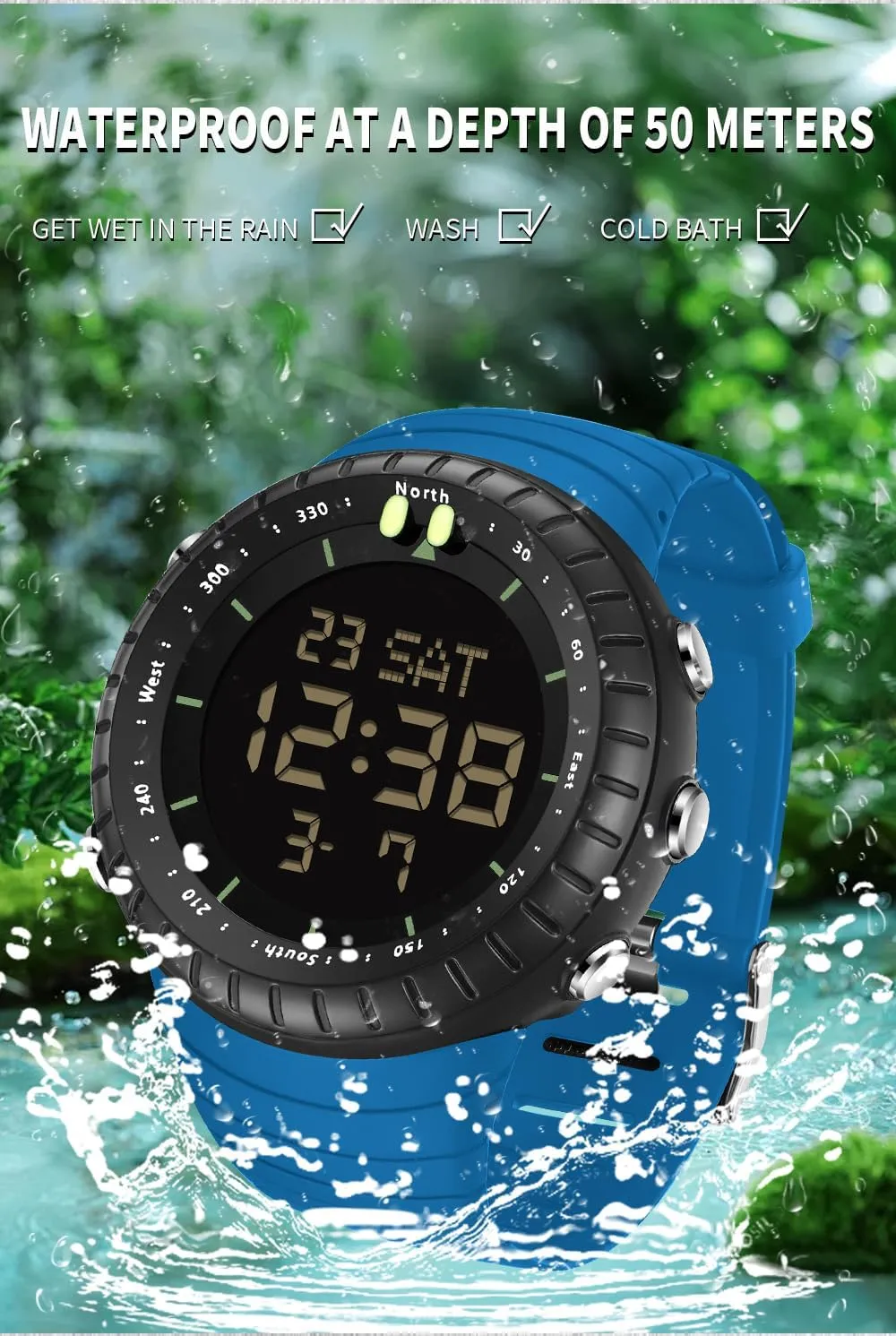 Sports Waterproof Watch with Calendar Alarm Stopwatch Night Light Perfect for Running Climbing and Hiking safe MASTOP Men's Fashion Military 