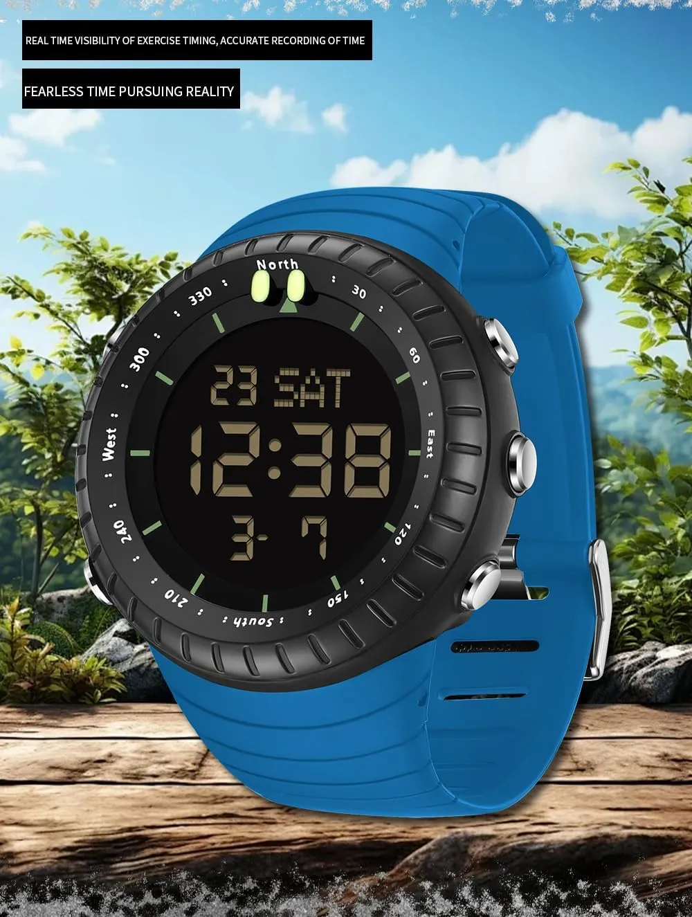 Sports Waterproof Watch with Calendar Alarm Stopwatch Night Light Perfect for Running Climbing and Hiking safe MASTOP Men's Fashion Military 