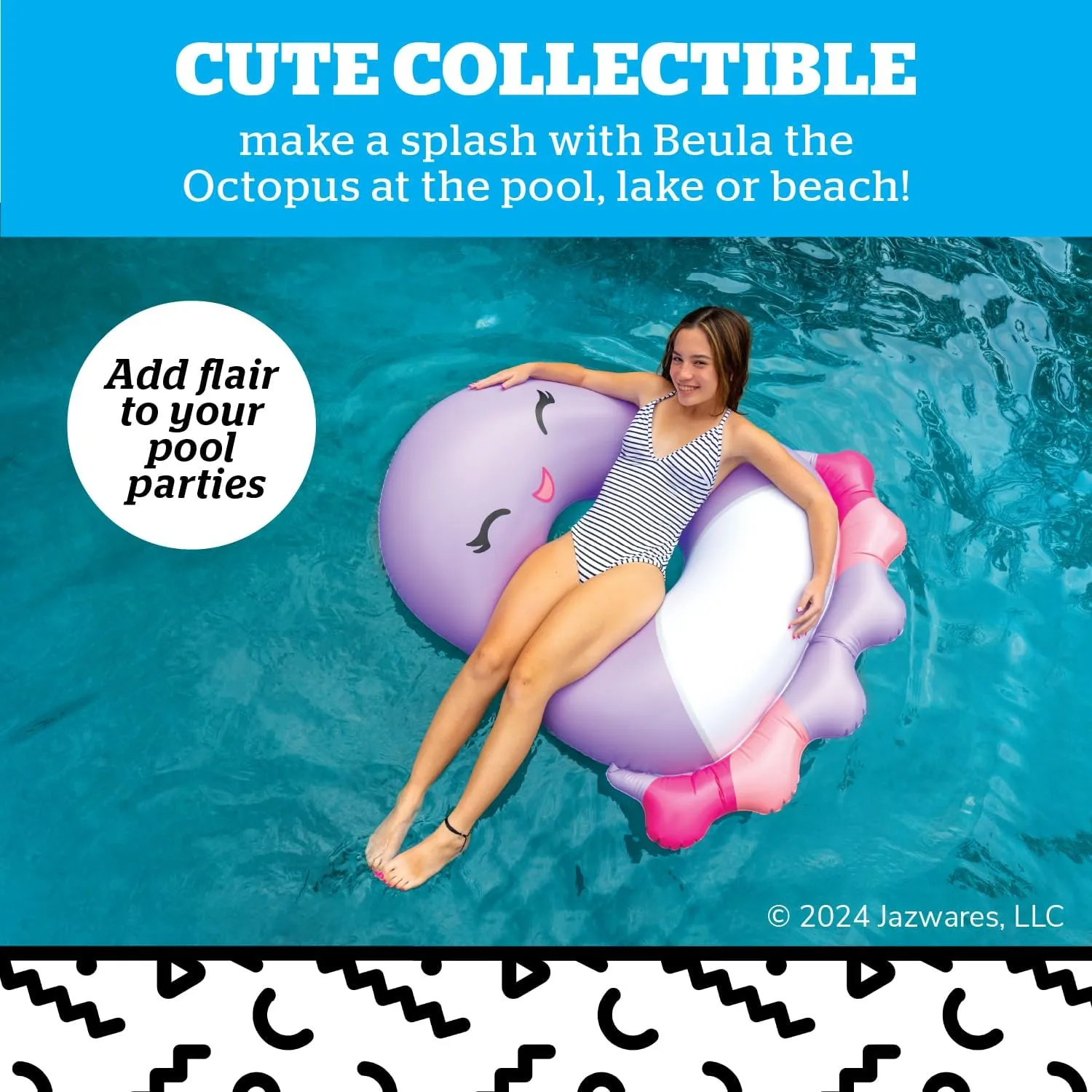 Squishmallows decorative transaction cate droplet enclose pierce Original Inflatable Pool Float, Swim Ring for Adults and Kids, Pool Party Supplies & Water Toys BigMouth x 