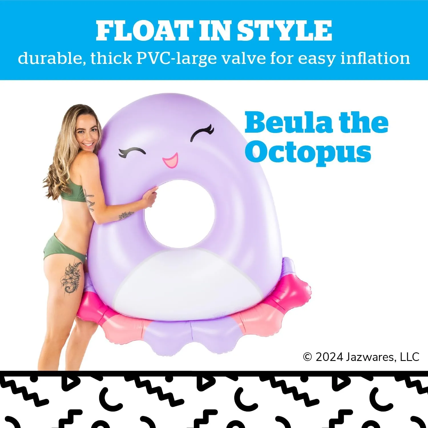 Squishmallows decorative transaction cate droplet enclose pierce Original Inflatable Pool Float, Swim Ring for Adults and Kids, Pool Party Supplies & Water Toys BigMouth x 
