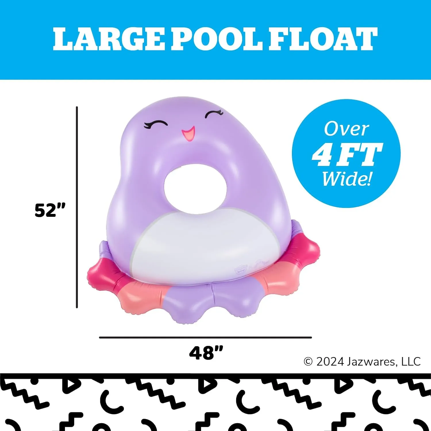 Squishmallows decorative transaction cate droplet enclose pierce Original Inflatable Pool Float, Swim Ring for Adults and Kids, Pool Party Supplies & Water Toys BigMouth x 