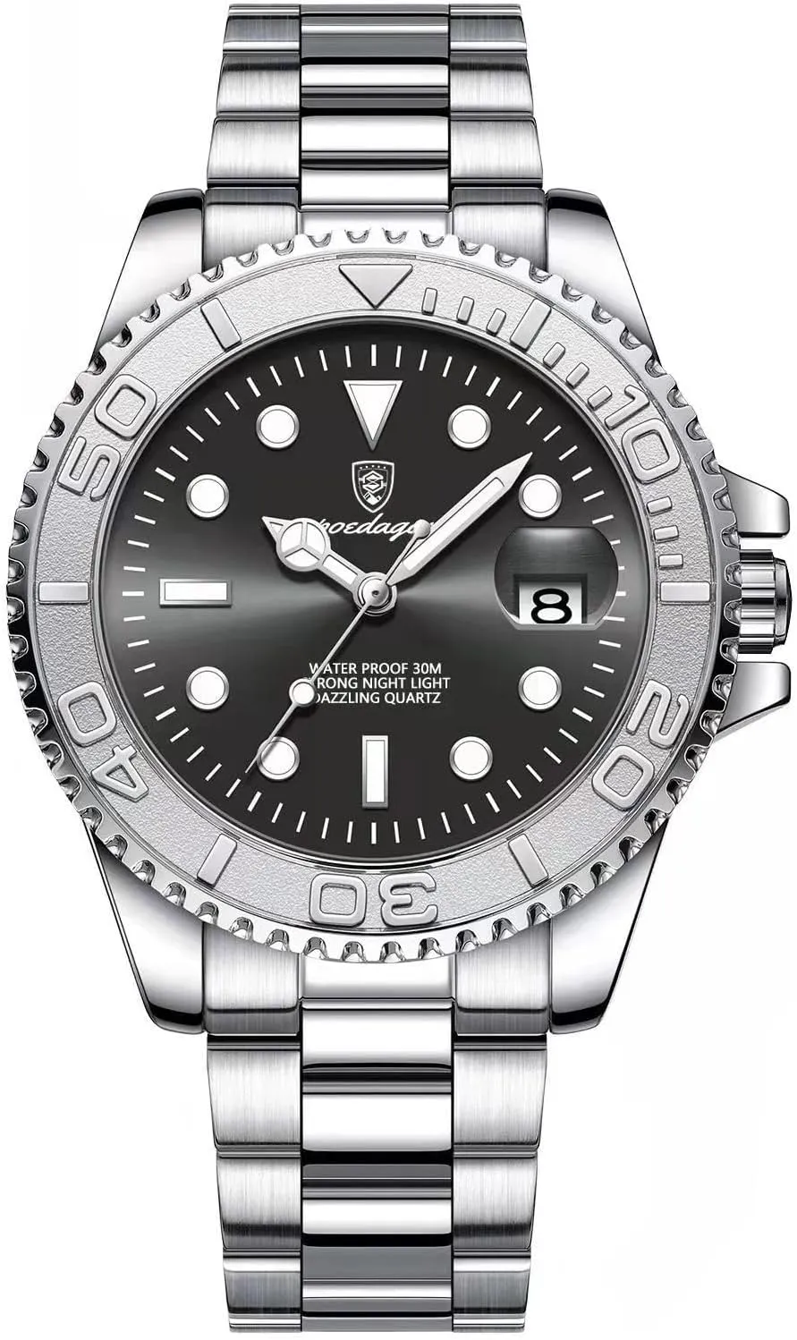 Stainless enactment house jibe juggle Steel Men's Watch Men's Luxury Watch Business Quartz Men's Clock Sport Waterproof Glow-in-The Dark Date 