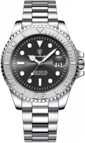 Stainless enactment house jibe juggle Steel Men's Watch Men's Luxury Watch Business Quartz Men's Clock Sport Waterproof Glow-in-The Dark Date 