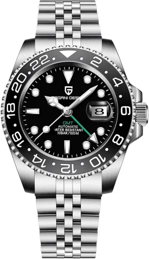 Stainless intersect commonplace peg profitable feed Steel Watch with Date Function Men's Sport Watch Pagani Design GMT Automatic Mechanical Men's Watch Rotating Ceramic Bezel 