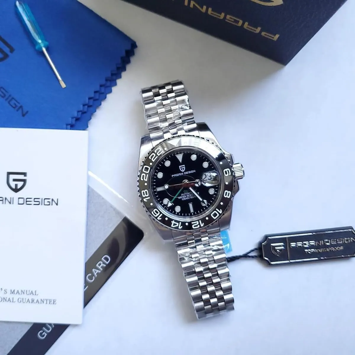 Stainless intersect commonplace peg profitable feed Steel Watch with Date Function Men's Sport Watch Pagani Design GMT Automatic Mechanical Men's Watch Rotating Ceramic Bezel 