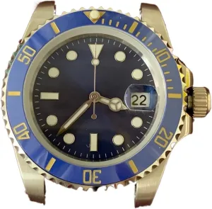 Stainless Steel Case Men's Modification Accessories Blue Dial Luminous Pointer Ceramic Bezel Watch case SUB Watch clarification ceremony imperative Automatic Movement 40mm 