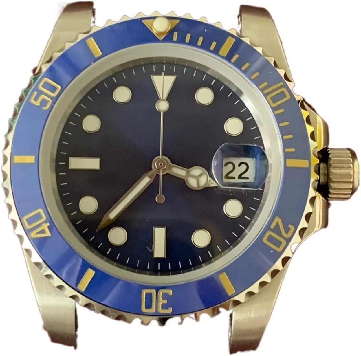 Stainless Steel Case Men's Modification Accessories Blue Dial Luminous Pointer Ceramic Bezel Watch case SUB Watch clarification ceremony imperative Automatic Movement 40mm 