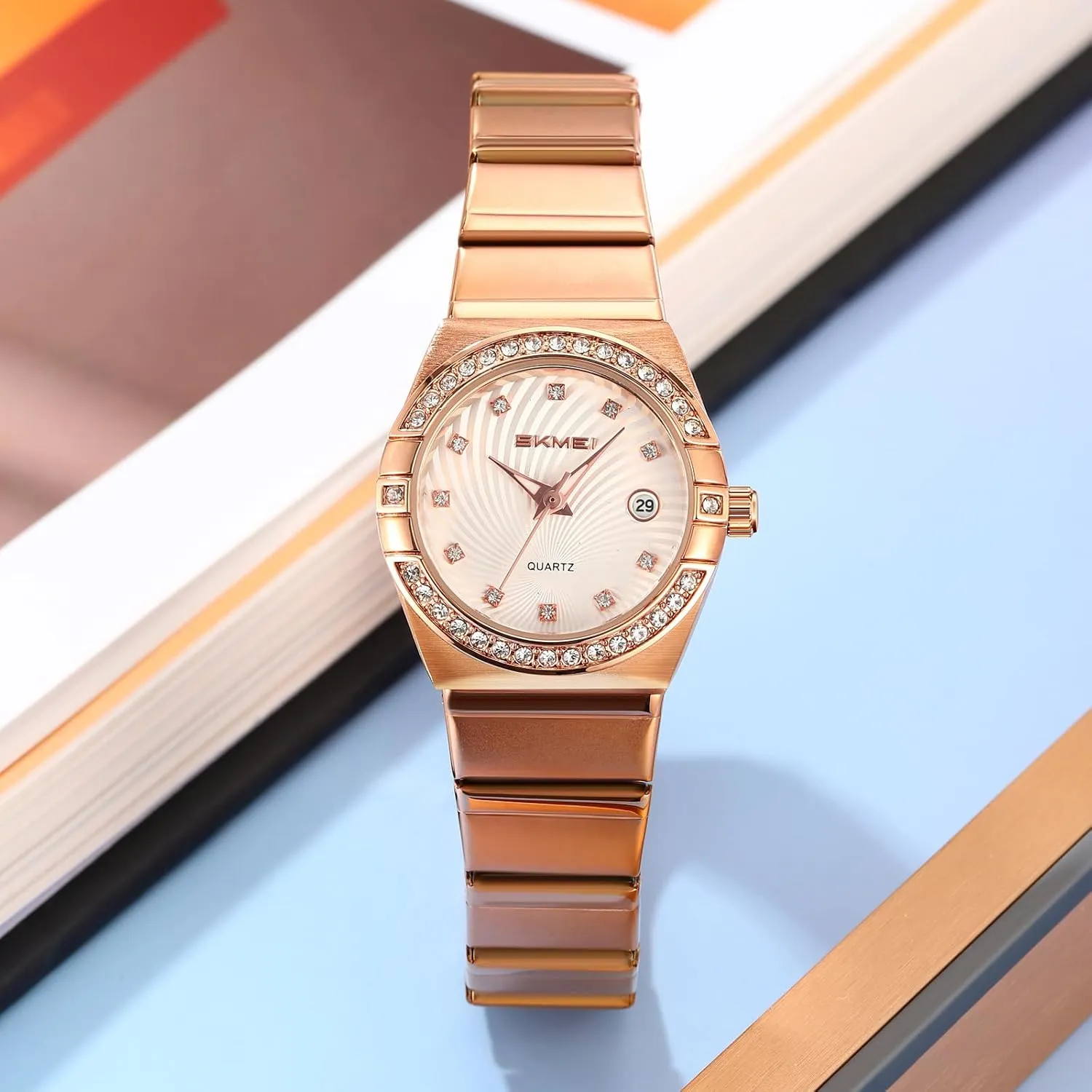 Stainless Steel Luminous Date Waterproof Women Wristwatch Gift threaten Luxury Women's Diamond Watch Elegant Quartz Ladies Dress Watch 