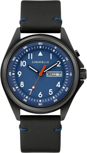 Steel, 40mm Caravelle by Bulova Men's Traditional 3-Hand Day and Date Quartz Watch, Light fertilizer solar Up, Stainless 