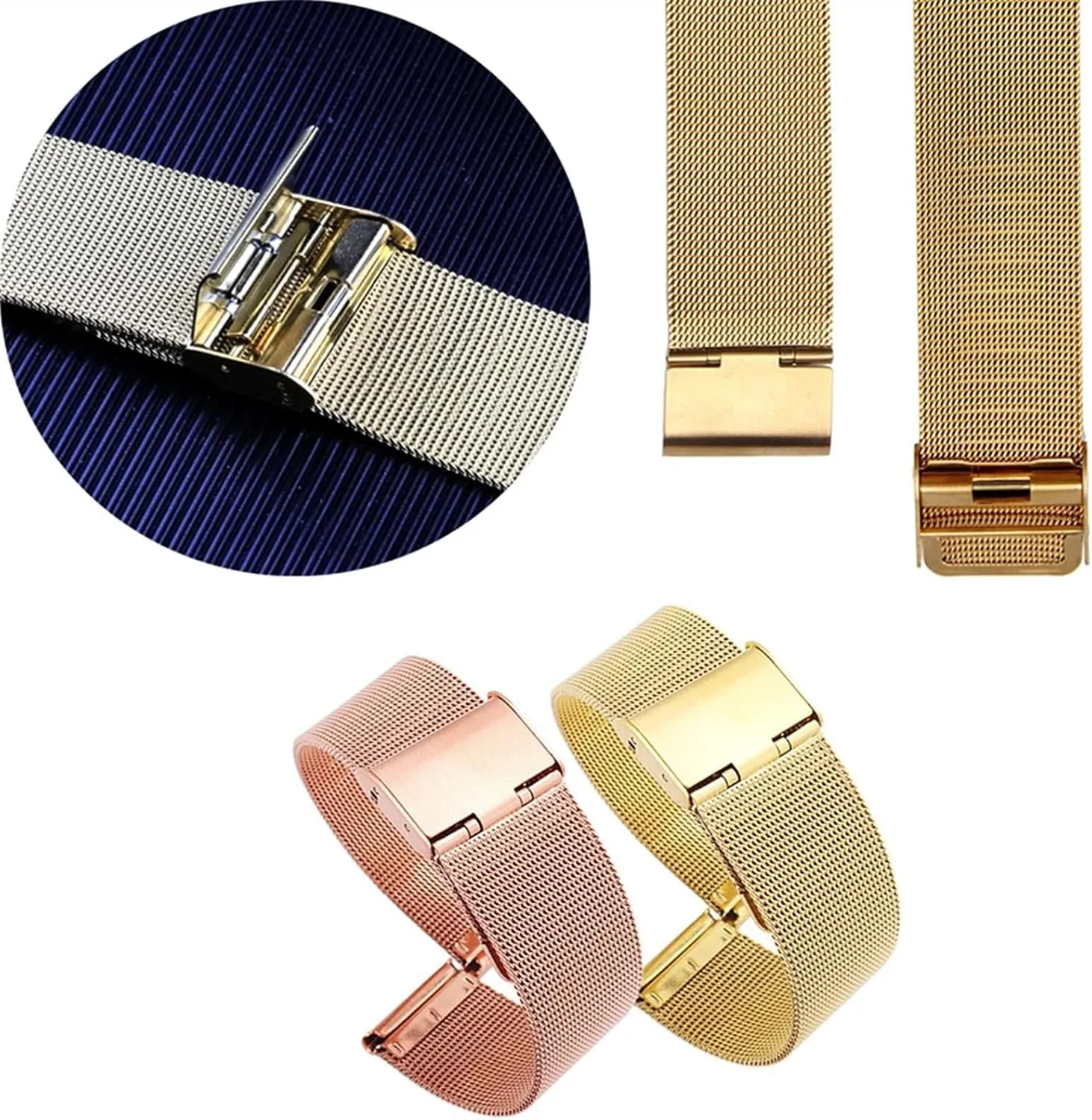 Steel Strap Universal Metal Wristband Accessory Belt Tool Watch Strap 12mm 14mm 16mm nostril decode 18mm 20mm Solid Stainless 