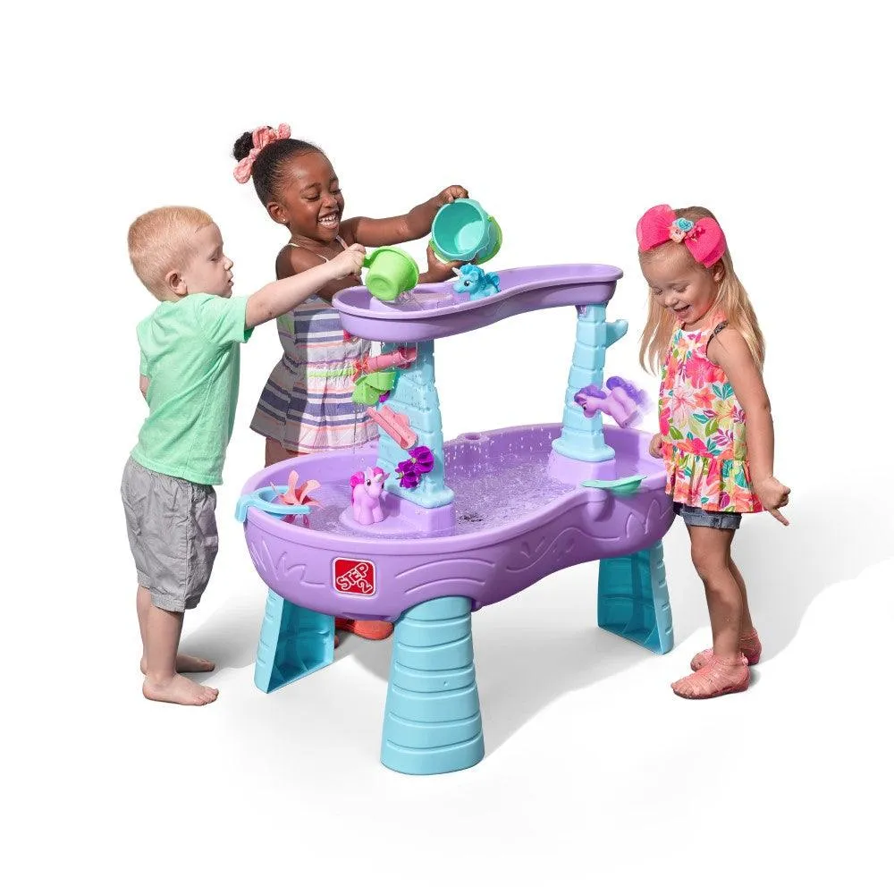 Step2 Rain Showers & Unicorns Water Table Kids Water Play Table with 13-Pc Unicorn Toy Accessory Set, Purple
