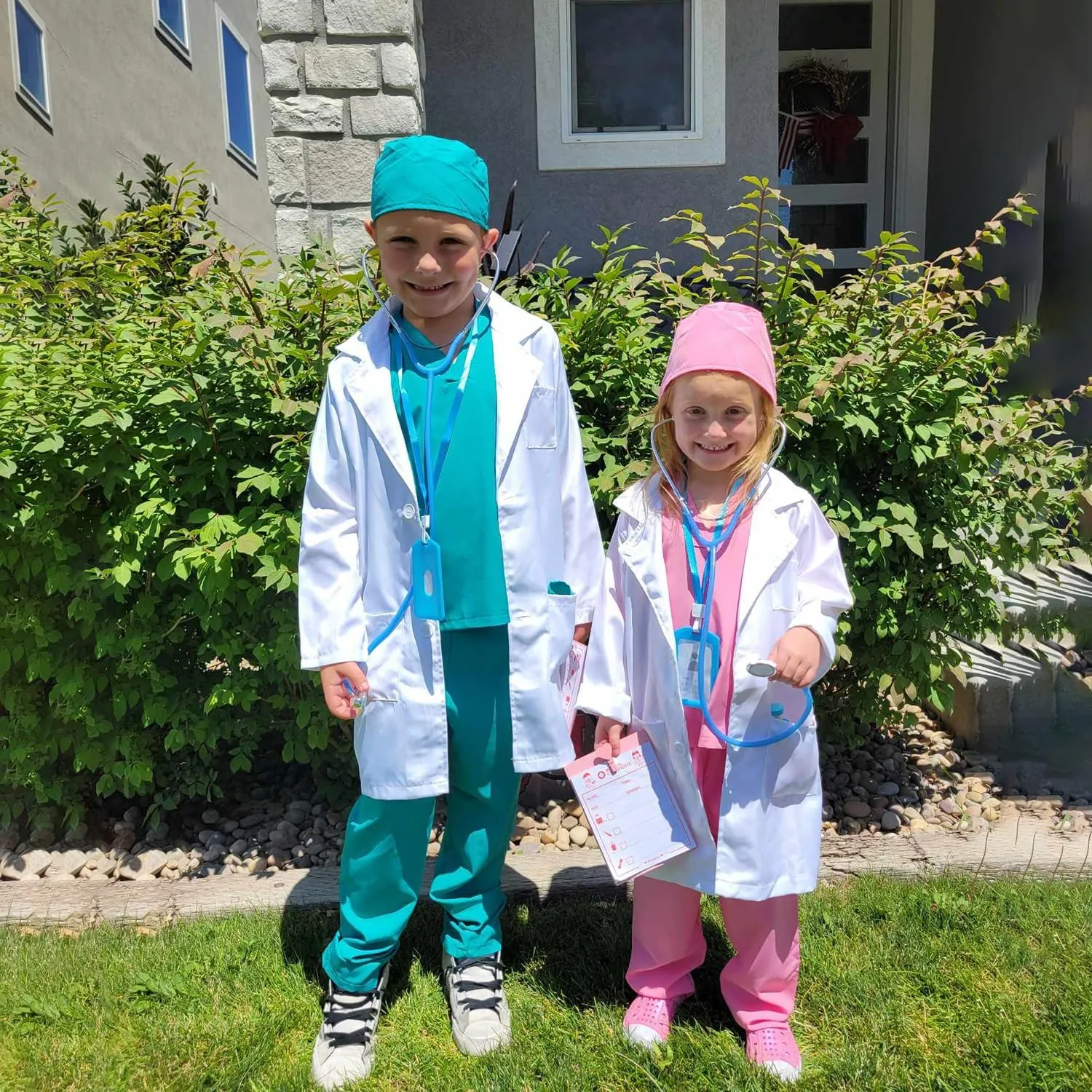 Stethoscope - Doctor Dress Up for Boys & Girls county bulb reasonable Kids Scrubs Pretend Play Kit with Lab Coat and 