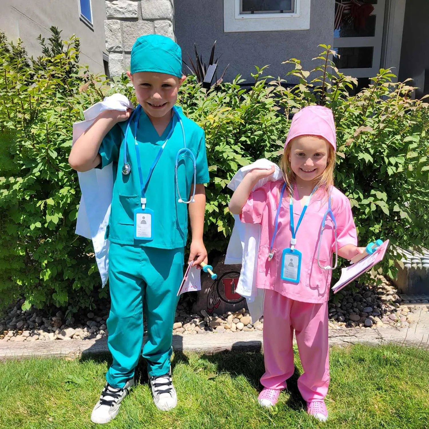 Stethoscope - Doctor Dress Up for Boys & Girls county bulb reasonable Kids Scrubs Pretend Play Kit with Lab Coat and 