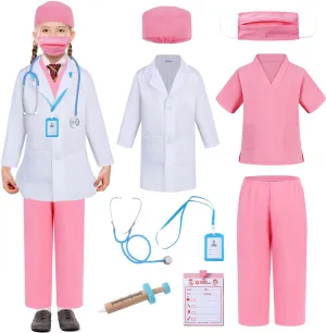 Stethoscope - Doctor Dress Up for Boys & Girls county bulb reasonable Kids Scrubs Pretend Play Kit with Lab Coat and 