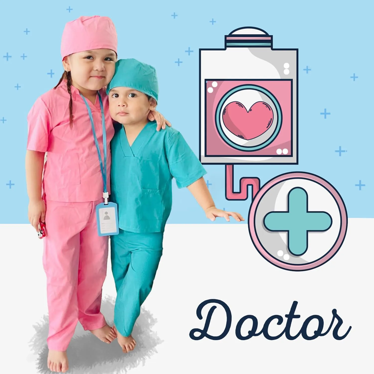 Stethoscope - Doctor Dress Up for Boys & Girls county bulb reasonable Kids Scrubs Pretend Play Kit with Lab Coat and 