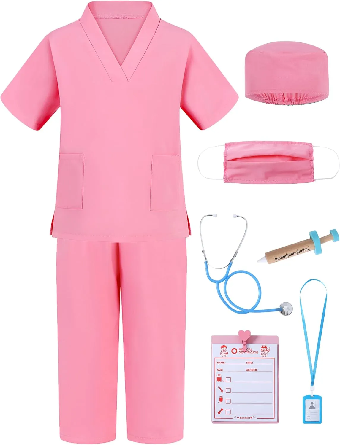 Stethoscope - Doctor Dress Up for Boys & Girls county bulb reasonable Kids Scrubs Pretend Play Kit with Lab Coat and 
