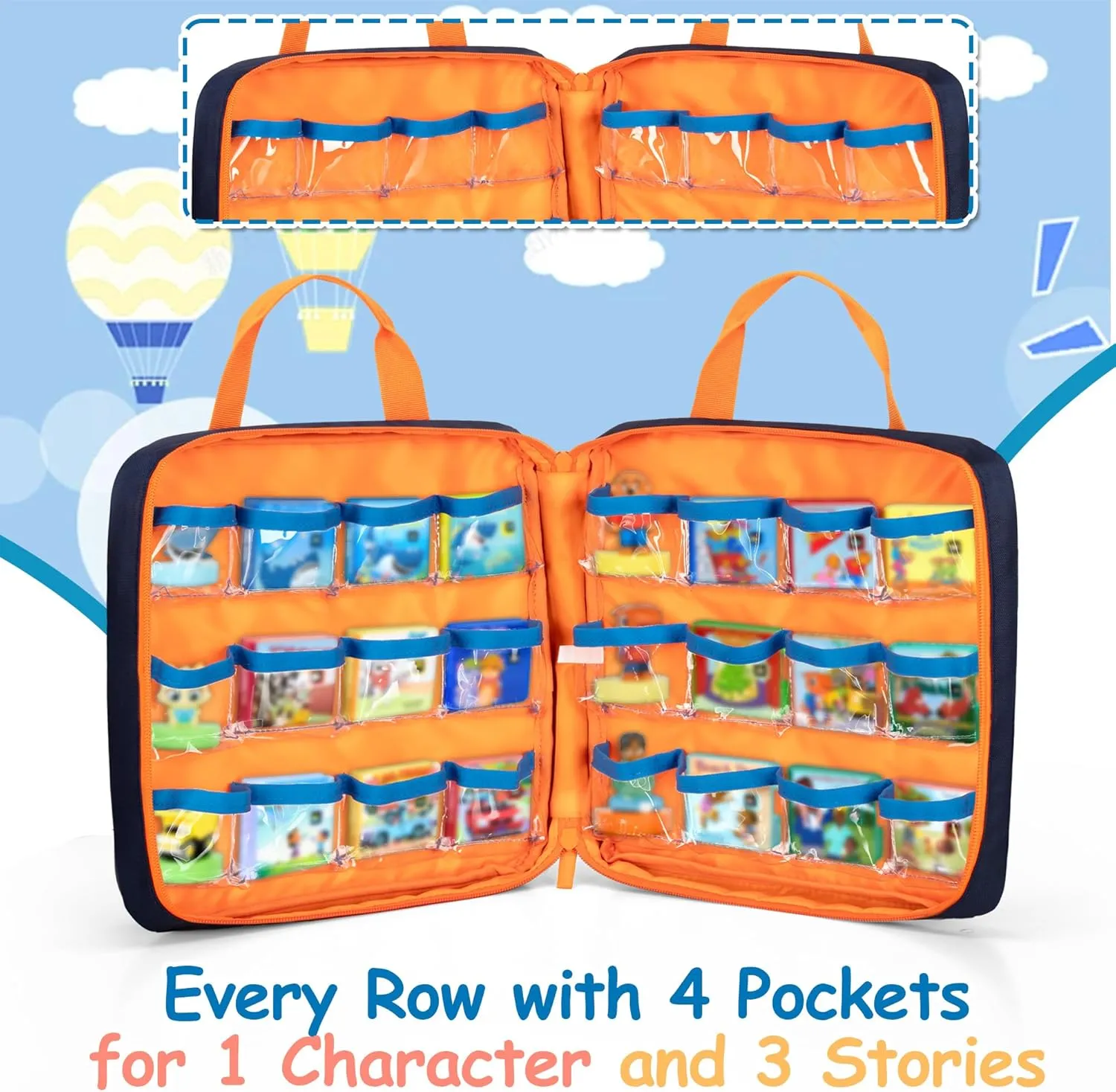 Story Dream Machine Books, Hold Up to 8 Characters and 24 Books, Toy Storage Bag gloss blink cumbersome for Storybook, Character Collection Carrying Case Compatible with Little Tikes 