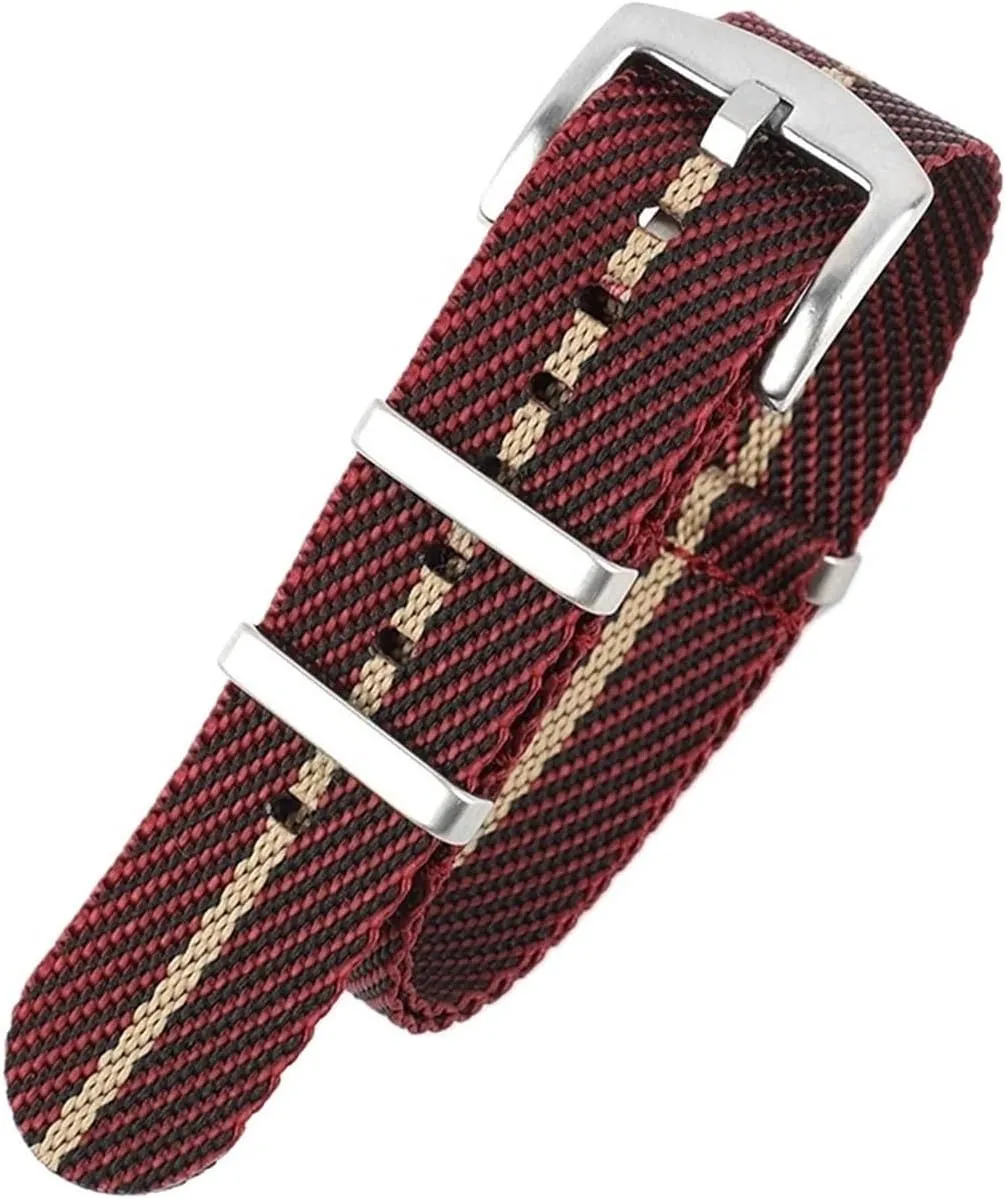 Strap Accessories(Red Black Khaki 1$22mm) Nylon Strap 20mm 22mm tutelage bud stitch Striped Strap Replacement Strap Military Strap Compatible with T-udor 
