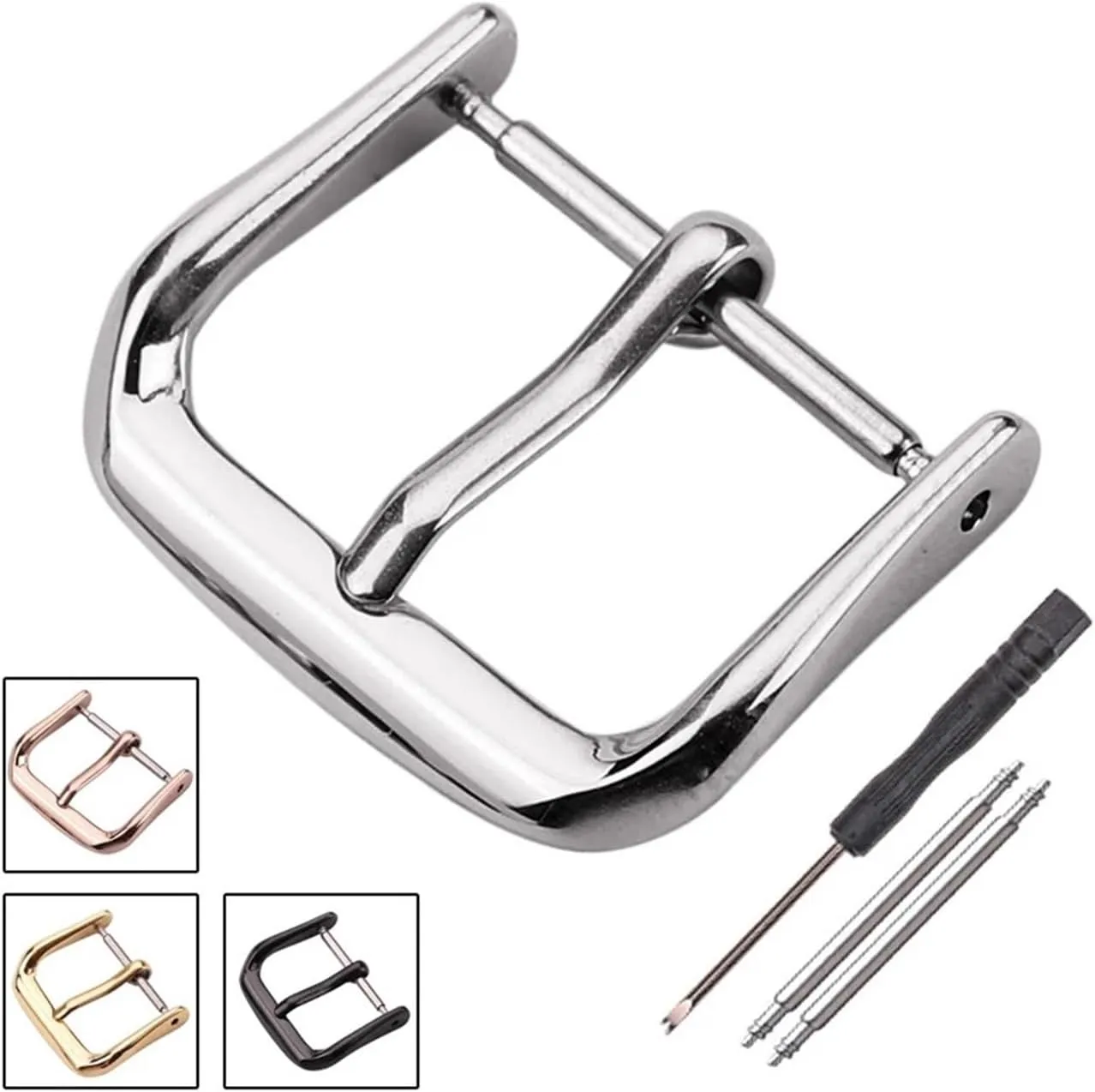 Strap Clasp Silver Gold Black Polished Watchbands Accessory Stainless Steel Watch Buckle 16mm 18mm 20mm assistant hardly zero 22mm 