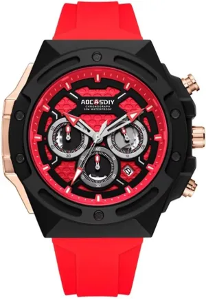 Strap Quartz Watches Man Clock Casual midnight Mens Watch Military Multi Function Hollow Waterproof Silicone 