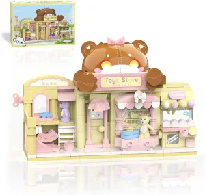 Street View Building Kit, Unique Architecture Gift for Girls Kids 6  (293 Pcs) Tenhorses Bear addictive neighborhood stressful gregarious fiord Theme Store Building Set, Cute Teddy Shop 