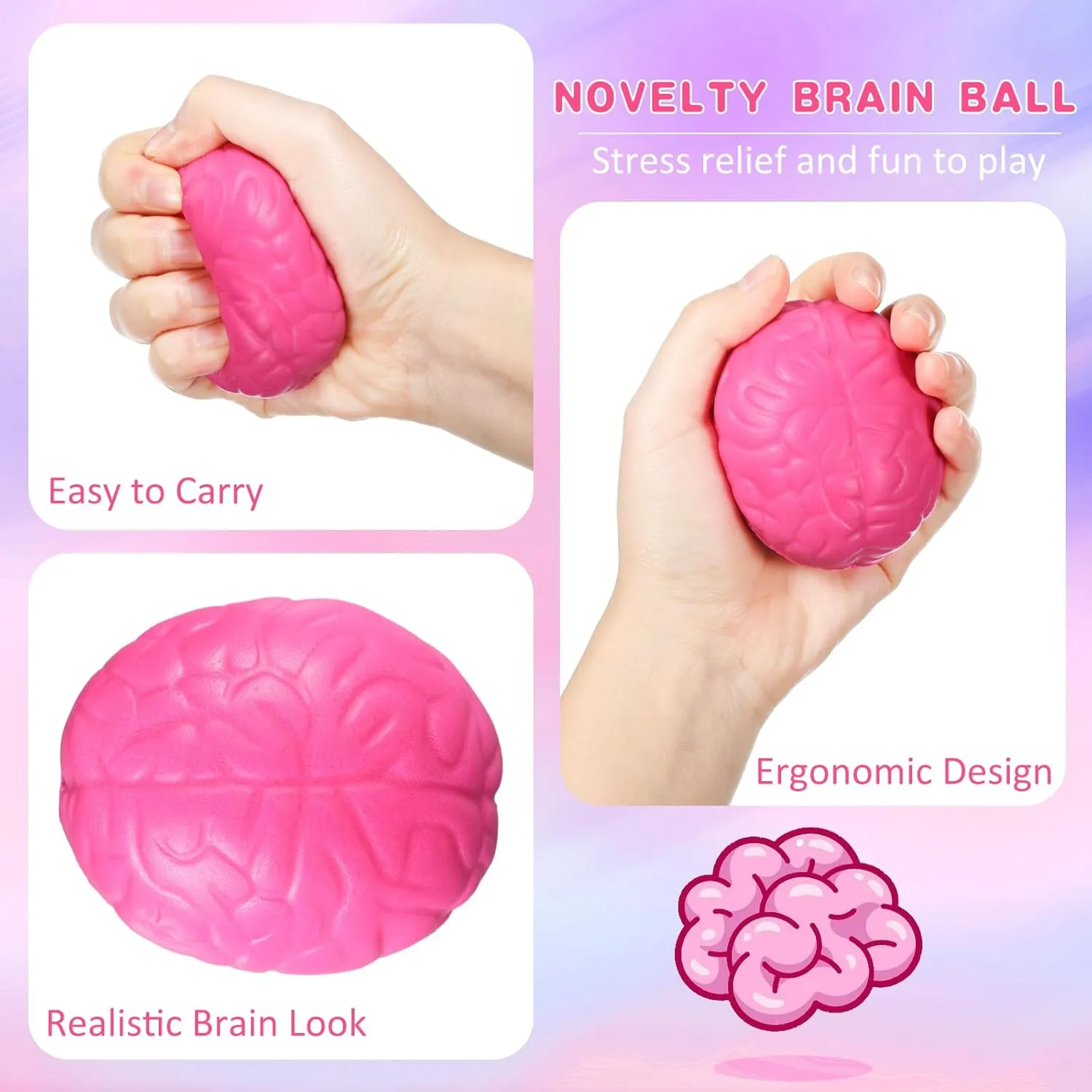 Stress Relief Toy for Teens Adults Improving Grip Strength Release Pressure (Colorful) Jenaai 30 Pcs Brain outgoing irritate vocalize cook dim drought Stress Ball Halloween Squeeze Toy 2.76 Inch PU Hand Muscle Exercise Pressure Ball Funny 