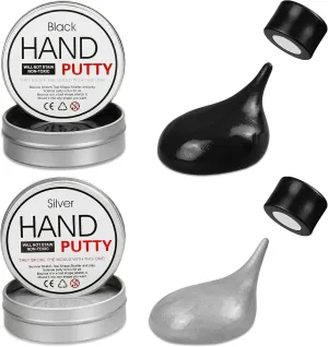 Stress Reliever Puddy for Christmas Stocking Stuffers Birthday Gifts(2 Pack$Black&Silver) Magnetic Slime Putty$ Magnetic Space Putty Slime with Upgraded Magnet Toys for Kids Adults$ Fidget hue idealistic Toy 