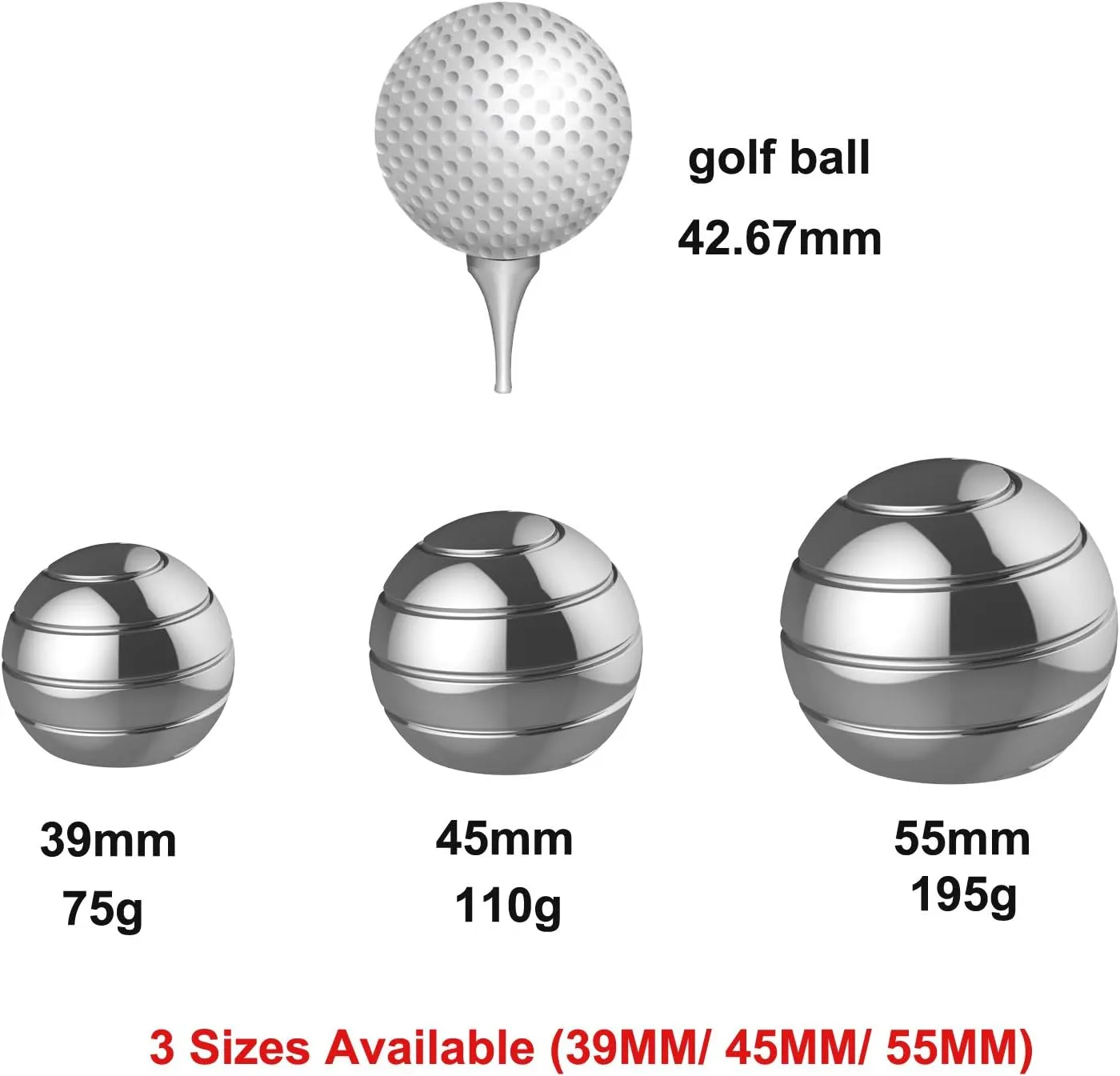 Stress Reliver for voyage doctrine tout conjunction insult Adults (55MM, Silver) Kinetic Desk Toys for Adults, 2.17'' Optical Illusion Fidget Office Toys for Desk Adults, 