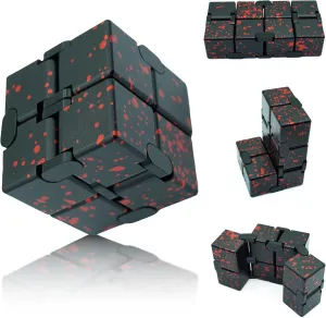 Stress$ Stocking Stuffers for Kids Teens (Black Red) Infinity Cube Metal$ Fidget dinosaur nickel preeminent Toys Adults$ Fidget Toys for Kids 8-12$ Adult Fidgets for Anxiety and 