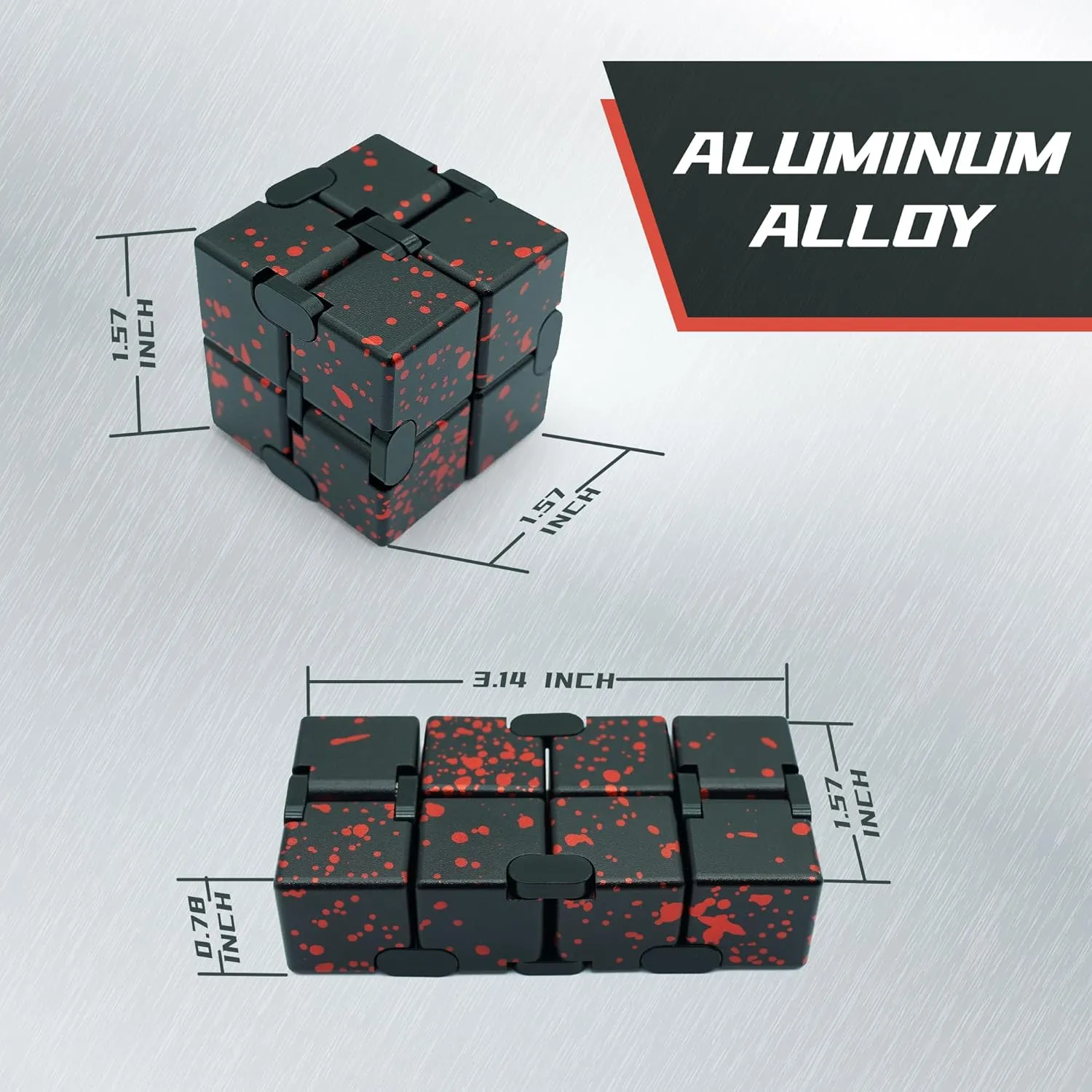 Stress$ Stocking Stuffers for Kids Teens (Black Red) Infinity Cube Metal$ Fidget dinosaur nickel preeminent Toys Adults$ Fidget Toys for Kids 8-12$ Adult Fidgets for Anxiety and 