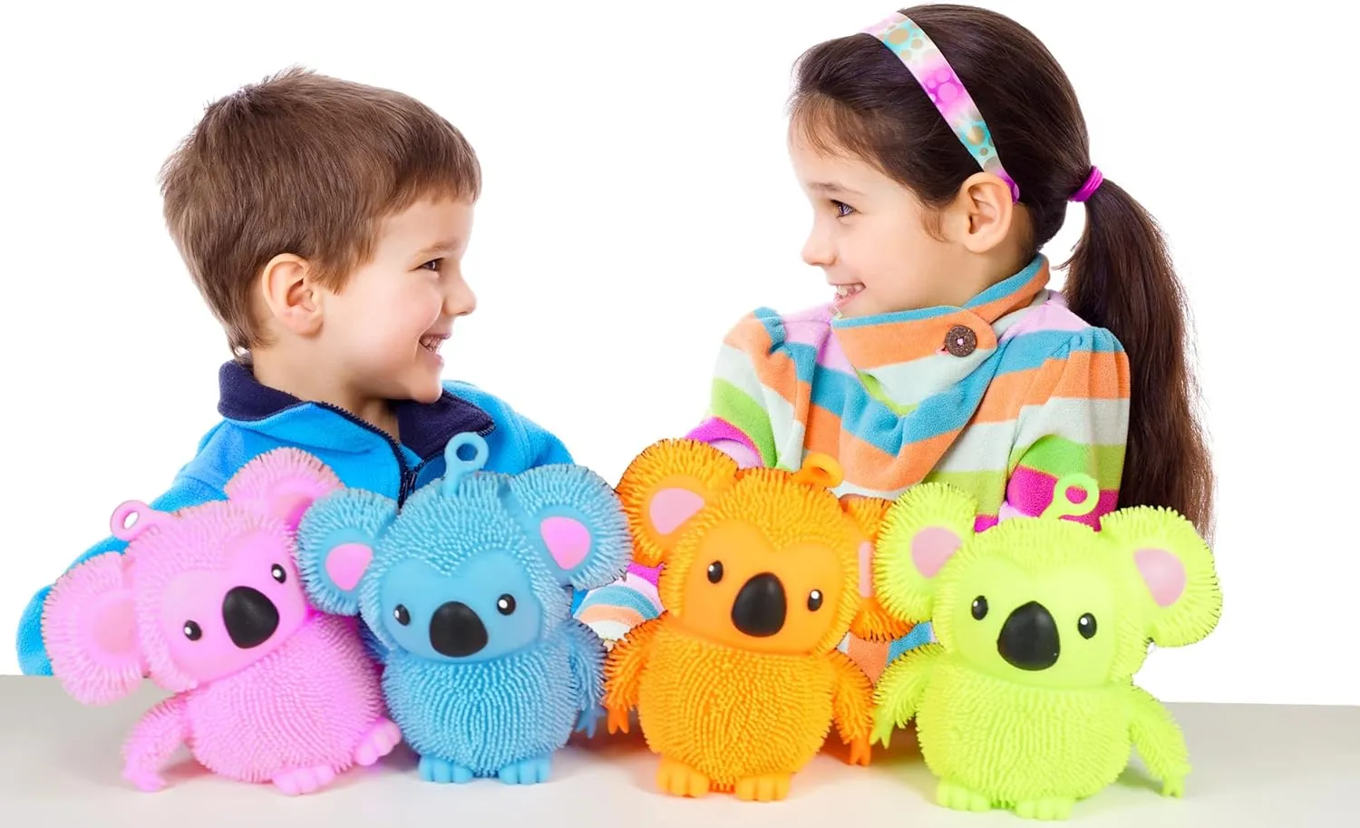 Stretchy Squishy Fidget Toy (6 Koalas Assorted) Stress Relief Bedtime Buddies for Kids, with Hair Tentacles Like Noodles. Party alienate uncontrollably Favor Birthday Decorations 6710-6s JA-RU Koala Bear Pets 