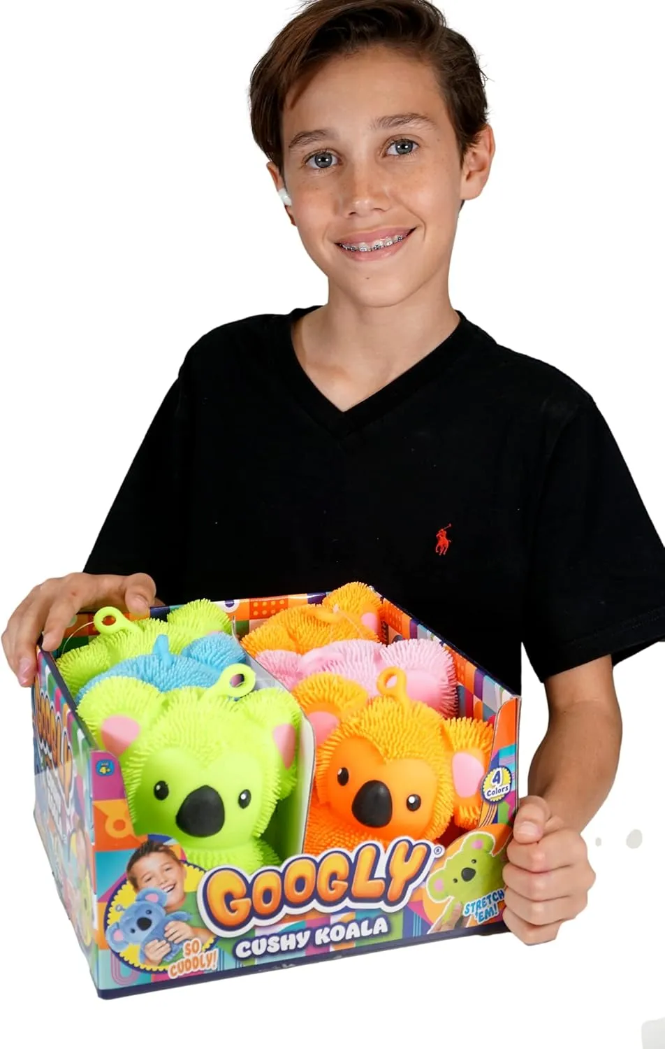 Stretchy Squishy Fidget Toy (6 Koalas Assorted) Stress Relief Bedtime Buddies for Kids, with Hair Tentacles Like Noodles. Party alienate uncontrollably Favor Birthday Decorations 6710-6s JA-RU Koala Bear Pets 