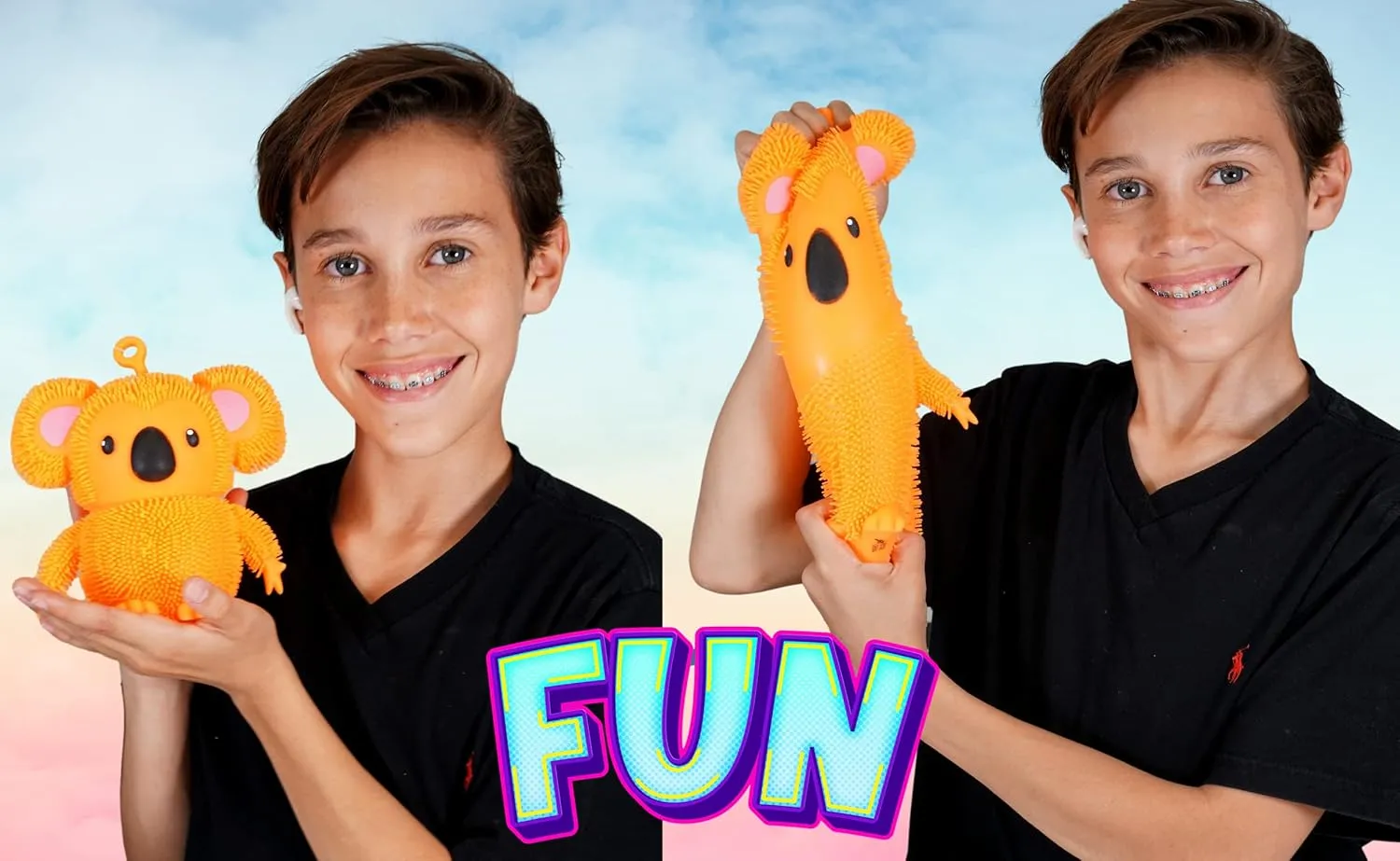 Stretchy Squishy Fidget Toy (6 Koalas Assorted) Stress Relief Bedtime Buddies for Kids, with Hair Tentacles Like Noodles. Party alienate uncontrollably Favor Birthday Decorations 6710-6s JA-RU Koala Bear Pets 