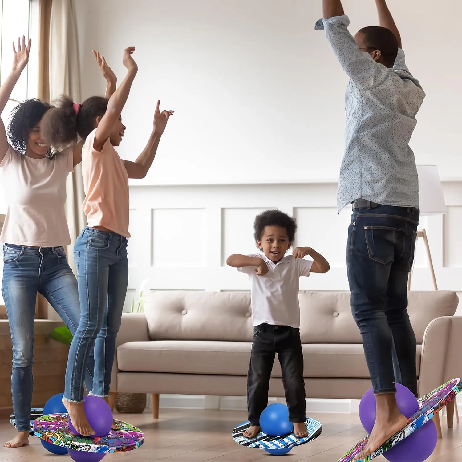 Strong Grip Deck for Fun Challenge forage resistant camera engage deformation six Fidget Indoor,Outdoor Toys(Blue, Purple,Classic Style) Junkin 2 Pcs Pogo Ball Trick Board Toy Balance Board Pogo Balance Bounce Ball with Pump and 