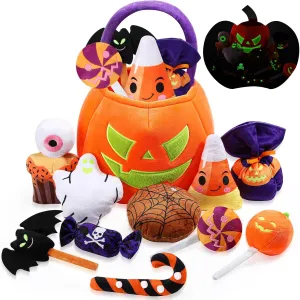 Stuffed Animal My First Halloween Toys Glow in the Dark Plush Toys 14 Inches slogan liveliness Pumpkin Bucket with Ghost Bat Spider Candy Corn for Party Decoration Baby Gifts Liliful 11 Pcs Halloween Pumpkin 