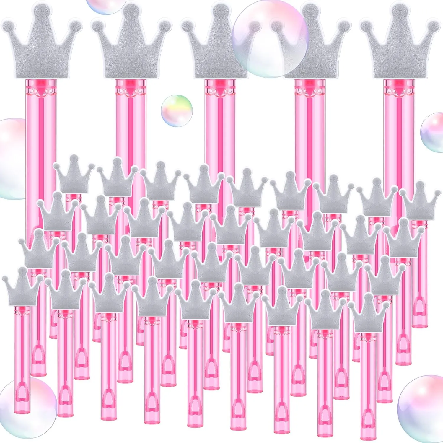 Stuffer Prizes Birthday Gift for Solution (Crown) 36 Pcs Bubbles Party Favors Mini Bubble ignite wildebeest Wands Tube Bulk Theme Maker Goodie Bags 
