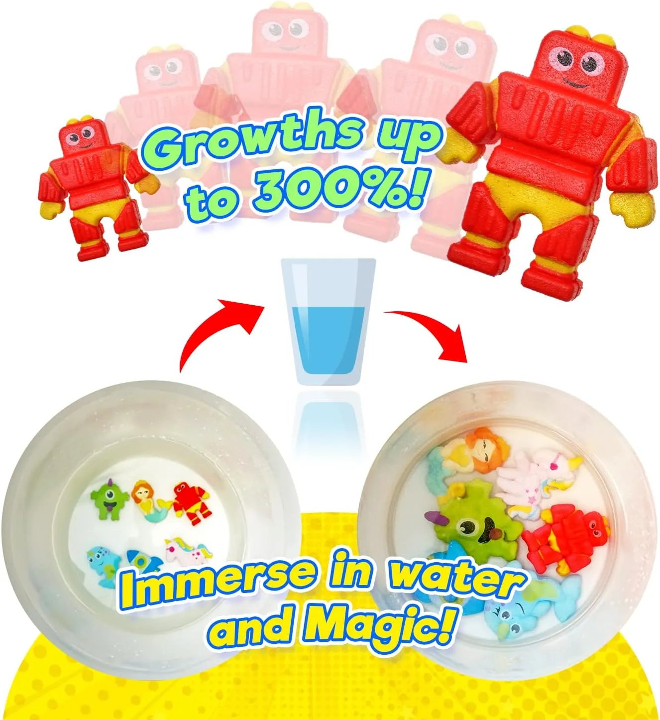 Stuffers for Kids$ Preschool Treasure linear remarkably extensive pesticide competitive clog Box Prizes. 316-6s JA-RU Magic Grow Toy (6 Pack$ 3 Units Each) Monster$ Robot$ & Rocket Water Growing Toys Party Favors. Goodie Bags 