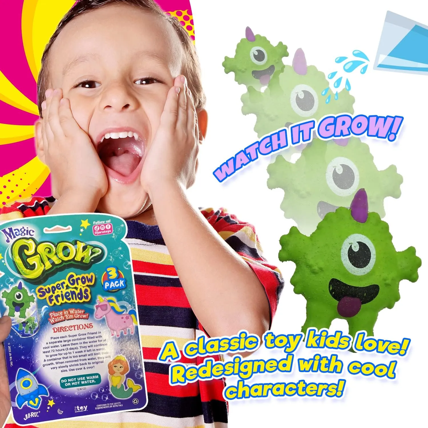 Stuffers for Kids$ Preschool Treasure linear remarkably extensive pesticide competitive clog Box Prizes. 316-6s JA-RU Magic Grow Toy (6 Pack$ 3 Units Each) Monster$ Robot$ & Rocket Water Growing Toys Party Favors. Goodie Bags 