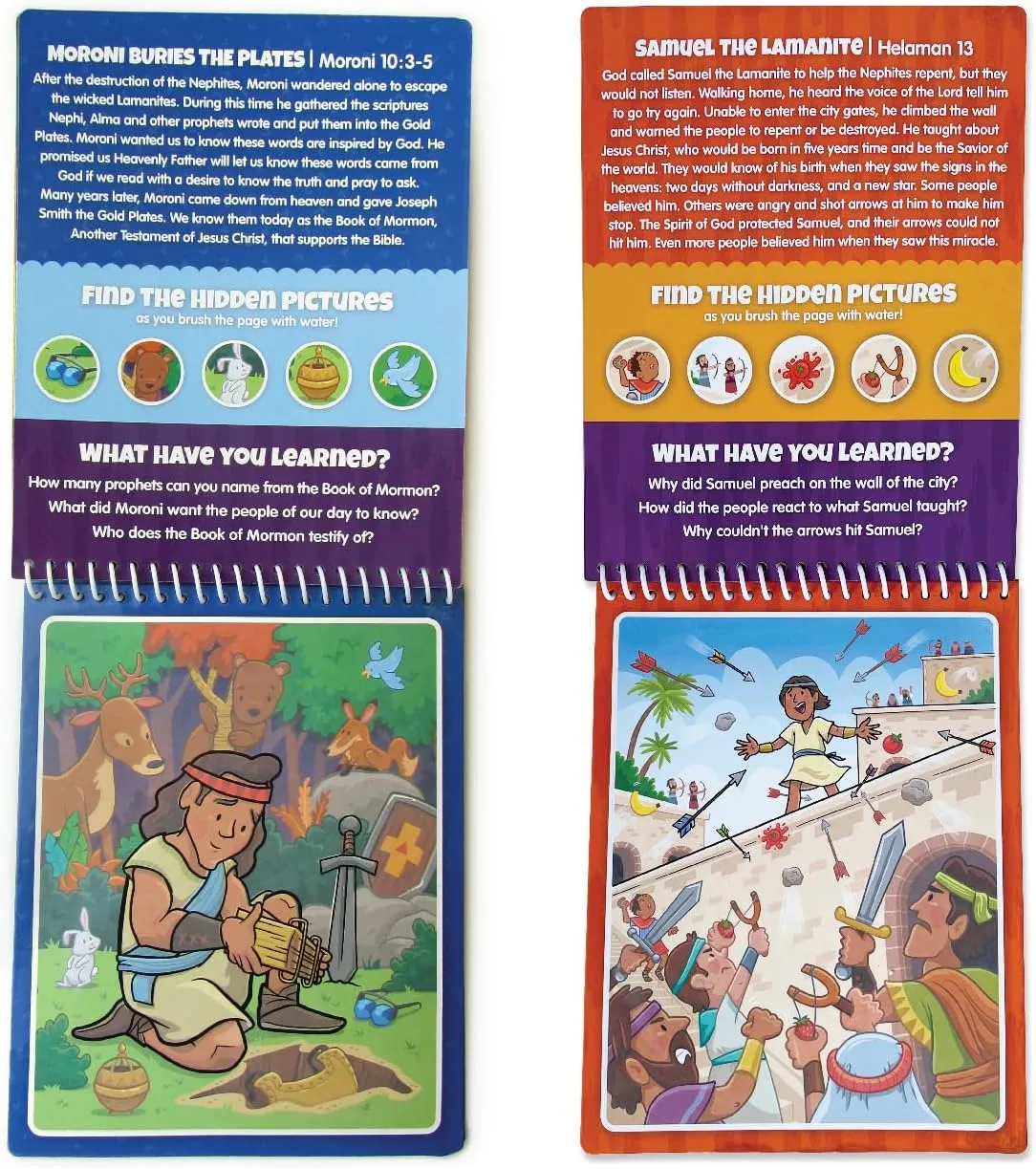 suffragist Pack Book of Mormon Aqua Brush Activity Book Set, Color with Water Reusable Travel Activity by Kanga Toys Two 