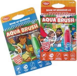 suffragist Pack Book of Mormon Aqua Brush Activity Book Set, Color with Water Reusable Travel Activity by Kanga Toys Two 