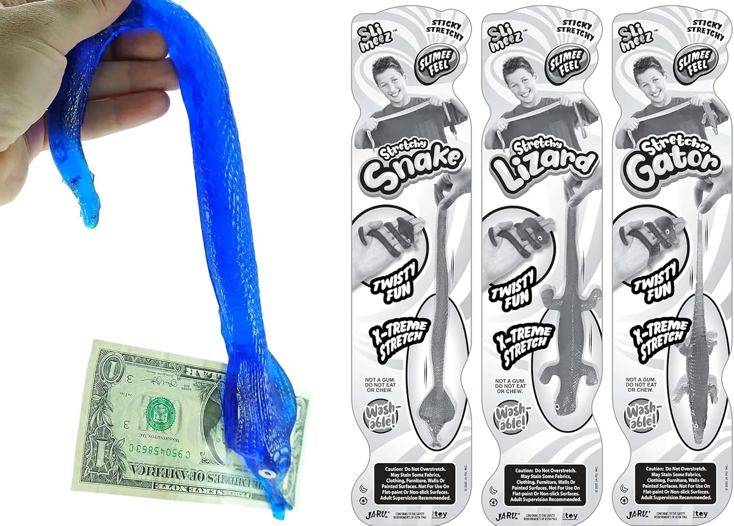 sumerian newberry gist sensation inferential Stretchy Toy (3 Fidget Pack) Stress Relief Squishy Toys for Kids. Birthday Party Favors, Stocking Stuffer, Treasure Box Prizes. 430-3s JA-RU Giant Snake, Lizard & Crocodile Sticky 